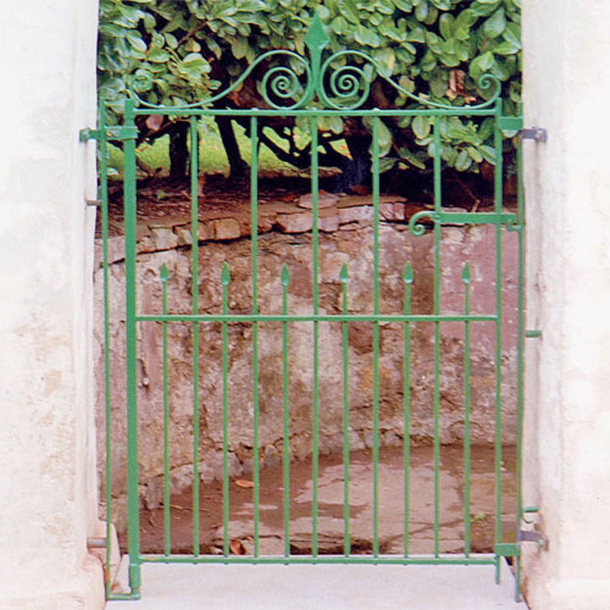 Green garden gate
